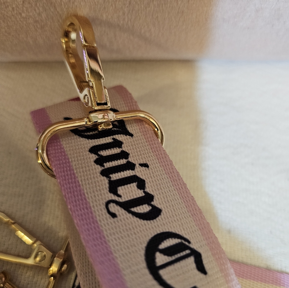 Juicy Couture Pink Mini Velour Logo Tote Crossbody Shoulder Hand Bag - Picture 11 of 14